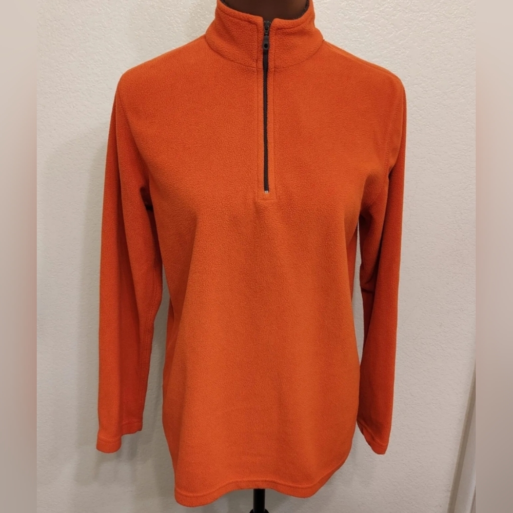 ACTRA Women's Orange 1/4-Zip Fleece Sweatshirt, sz Small